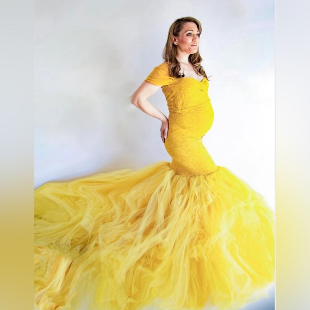 Sew Trendy Brand Gold Celine Maternity Gown